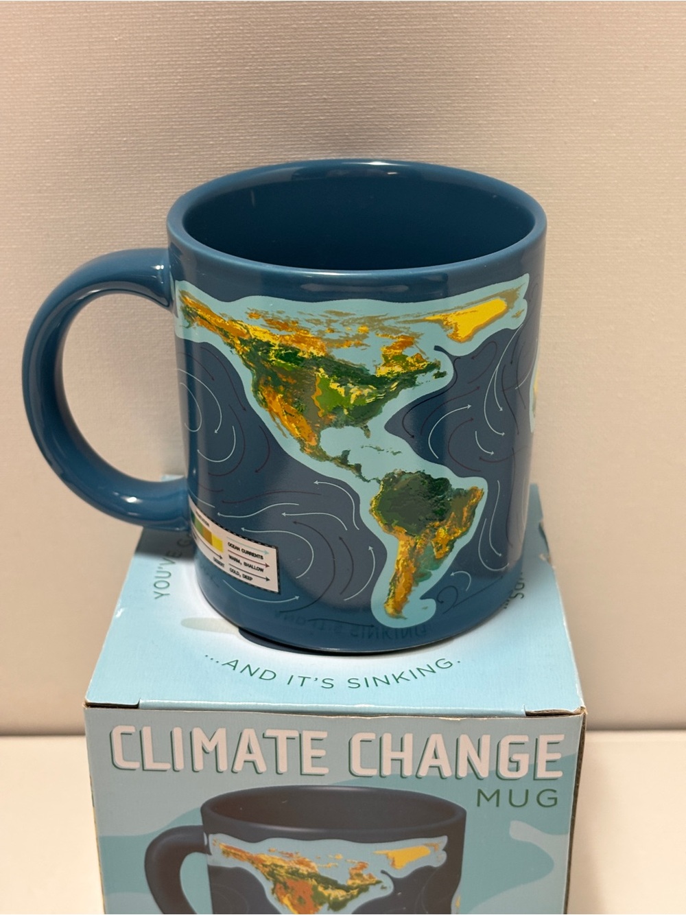 Heat colour changing Climate Change Coffee Tea Mug Map Novelty Global Warming
